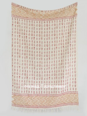 Natural Jaipur Handloom Cotton Sofa Throw Tribal Designer Mudcloth Blanket