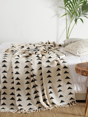 Traditional Triangle Throw Natural Cotton Home Sofa Couch Blanket