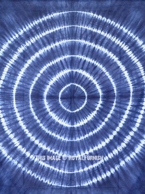 Indigo Blue Shibori Art Tie Dye Tapestry Hippie Wall Hanging Bedspread