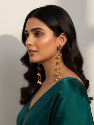 Kashmiri Long Earring Jhumka Set Traditional Designer Ethnic Indian Earrings Gift for Her