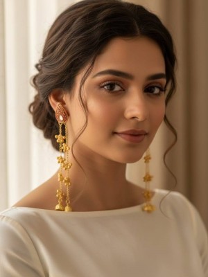 Kashmiri Long Earring Jhumka Set Traditional Designer Ethnic Indian Earrings Gift for Her