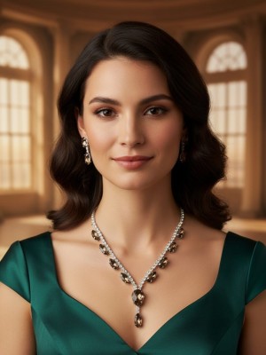 Green AD Necklace Set Silver Plated Wedding Sangeet Ceremony Stone Jewelry