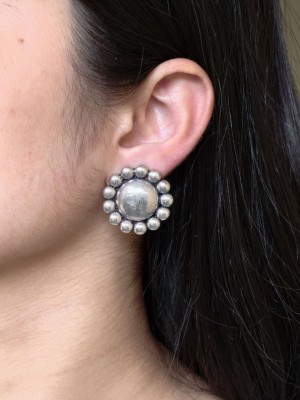 Unique Silver Plated Round Stud Earring Affordable Special Tops Earrings Boho Jewelry