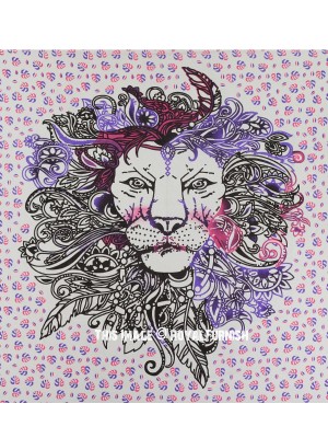 Indian Loin Face Wall Tapestry Large Cotton Fabric Wall Hanging