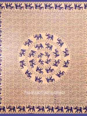 Large Boho Elephant Ring Mandala Tapestry Wall Hanging Bedspread