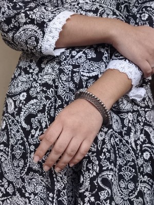 Boho Rajasthani Silver Oxidised Openable Bangle Tribal Designer Kada Bracelet