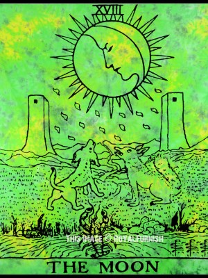 The Moon Tarot Wall Tapestry Multi Tie Dye Wall Hanging