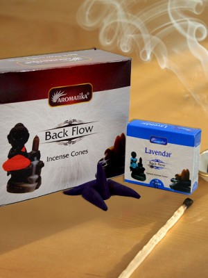 Backflow Incense Cones Natural Fragrance Cones Set of 12 Boxes - 120 Cones