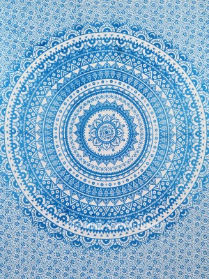 Multi Floral Ombre Circle Mandala Wall Tapestry Bedding Bohemian Decor