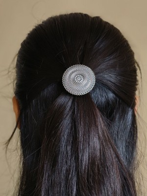 Ethnic Silver Oxidized Hair Pin Stylish Designer Hair Accessories Jewellery for Girls