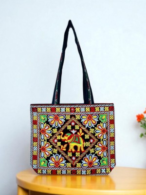 Traditional Elephant Embroidered Shopping Bag Handmade Jaipuri Affordable Women Tote Bag