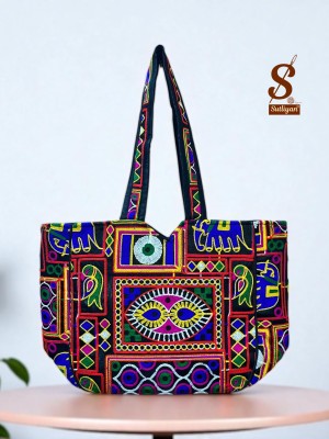 Gujarati Woolen Embroidered Tote Bag Tribal Handcrafted Bohemian Shoulder Bag