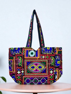 Gujarati Woolen Embroidered Tote Bag Tribal Handcrafted Bohemian Shoulder Bag