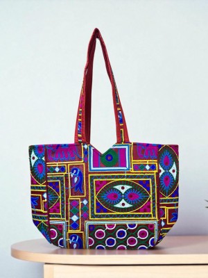 Gujarati Woolen Embroidered Tote Bag Tribal Handcrafted Bohemian Shoulder Bag