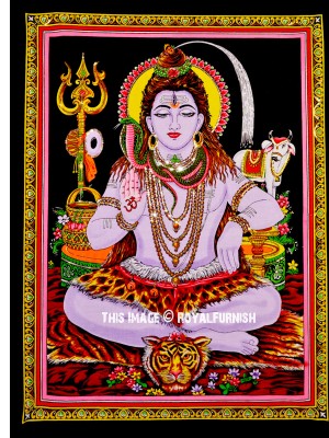 Lord Shiva Fabric Poster Tapestry Hindu Deity God Shiva Wall Hanging