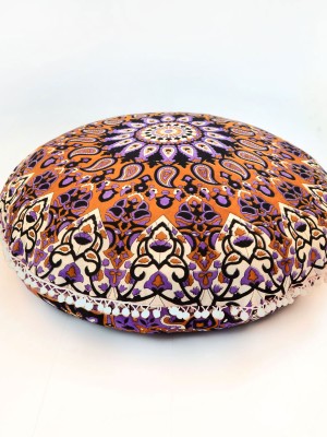 32" Multi Boho Star Mandala Floor Pillow Cover Round Cushion Cover Cat Dog Bed