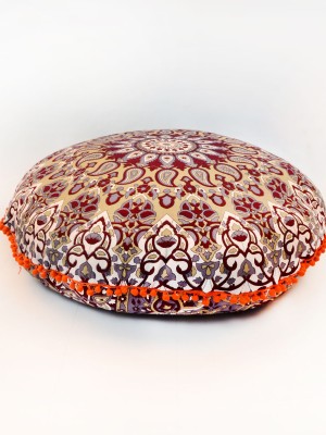 32" Multi Boho Star Mandala Floor Pillow Cover Round Cushion Cover Cat Dog Bed