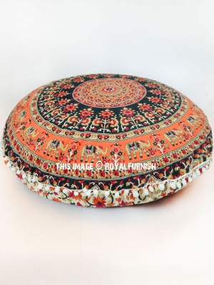 Bohemian Elephant Floral Mandala Floor Pillow Cushion Cover Dog Cat Pet Bedding