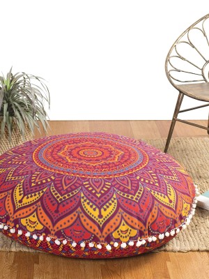 Unique Mandala Floor Pillow Cover Indian Round Floor Cushion Cover, Dog Pet Bed