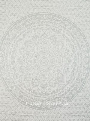 Bohemian Glittering Silver Classic Mandala Wall Tapestry Wall Hanging