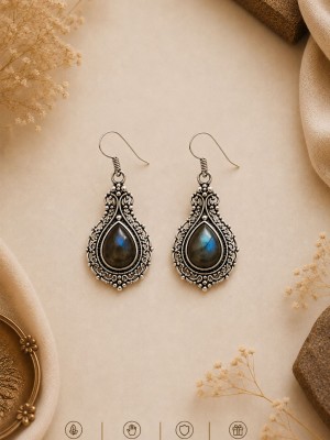 Black Labradorite Earrings Silver Plated Handmade Earrings Amethyst Gemstone Earring Jewelry Gift For Her Mother