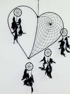 Large Size Valentine Love Theme Heart Shaped Dream Catcher - 20" Inch