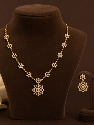 Trendy New AD Necklace Earring Jewellery Set For Women & Girls