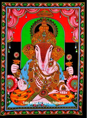 Lord Ganesha Fabric Poster Tapestry Hindu Deity God Ganesh Wall Hanging