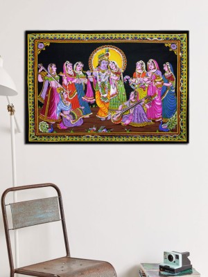 Lord Radhe Krishna Fabric Poster Tapestry Hindu Deity God Krishna Radha Wall Hanging