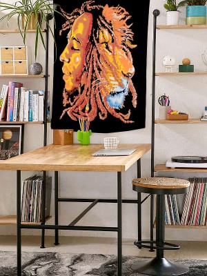 Bob Marley Lion Face Rasta Reggae Fabric Poster Tapestry Wall Hanging