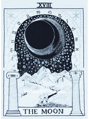 Black & White Tarot Card Tapestry Fabric Poster Size Wall Hanging