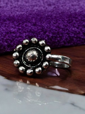 Boho Oxidized Silver Designer Nosepin Accessories Non-Piercing Adjustable Nose Pin Jewelry