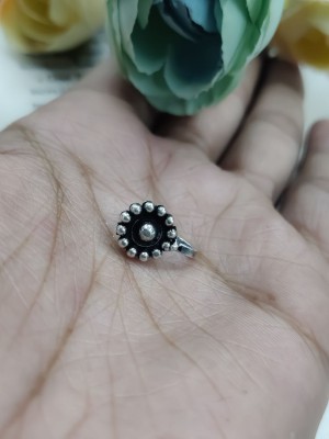 Boho Oxidized Silver Designer Nosepin Accessories Non-Piercing Adjustable Nose Pin Jewelry