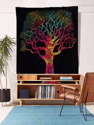 Desert Tree of Life Tapestry Cotton Fabric Wall Hanging Hippie Room Decor
