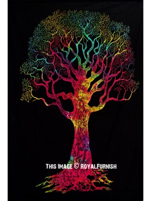 Desert Tree of Life Tapestry Cotton Fabric Wall Hanging Hippie Room Decor