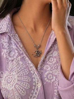 Spiritual Designer Om Pendent Necklace Silver Lord Shiva Trishul Aum Necklace Chain