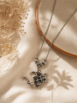 Spiritual Designer Om Pendent Necklace Silver Lord Shiva Trishul Aum Necklace Chain
