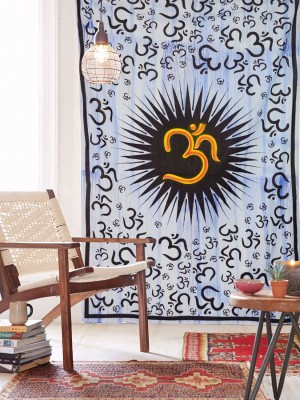 Sacred Symbol OM Aum Tapestry Hindu Spiritual Mantra Yoga Wall Hanging
