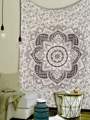 Lotus Ombre Mandala Tapestry Twin Cotton Boho Tapestry Wall Hanging Beach Throw