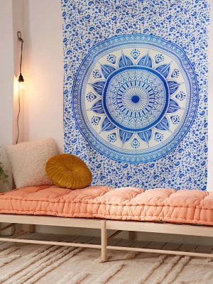 Flower Chakra Ombre Mandala Tapestry Twin Hippie Tapestry Wall Hanging Beach Throw