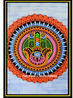 Fatima Hand Hamsa Tapestry Wall Hanging Psychedelic Mandala Tapestry