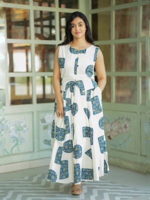 Summer Printed Cotton Short Kurti Top With Skirt Co Ord Set (Set Of 2)