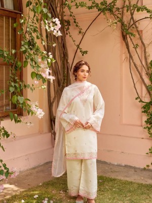 Designer Pakistani Heavy Embroidered V-Neck Kurti Sharara with Dupatta Salwar Suit - Set Of 3