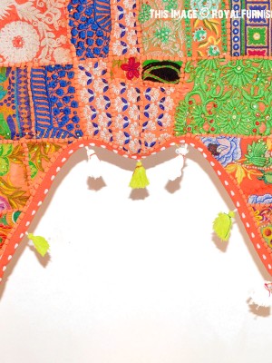 Vintage Handmade Multi Patchwork Embroidered Toran Door Topper Valance Gypsy Decor