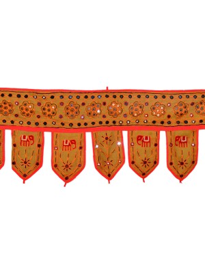Decorative Handcrafted Toran Indian Mirror Embroidered Door Hanging Valance - 1 Meter