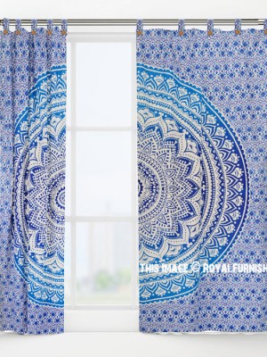 Classic Ombre Mandala Tapestry Curtain Panel Pair Window Treatment