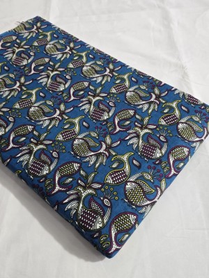 Blue Peacock and Fish Printed Artistic Print Pure Cotton Fabric for Shirt and Dress by Yard