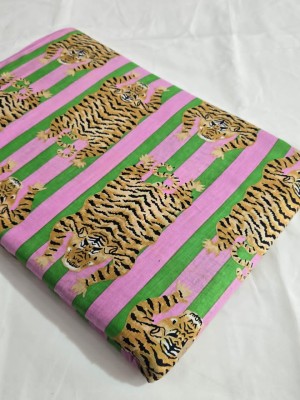 Tiger Print Stripped Cotton Apparel Quilting Fabric by the Yard Animal Pattern for Shirt & Kimono Fabric