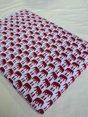 White Elephant Printed Indian Fabric Cotton Craft Dressmaking Quilting Upholstery Fabric Material