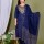 Blue Indian Pakistani Readymade Salwar Kameez Dupatta Kurti Pant Set Ethnic Embroidered Dress